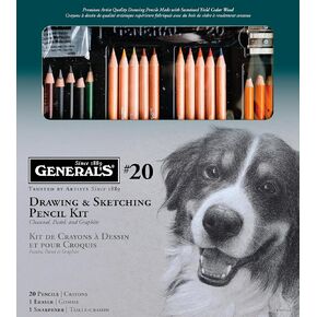 مجموعة أدوات الرسم والرسم الكلاسيكية من General Pencil مجموعة رسم SketchingKitDeluePencil، عدد 1 (عبوة من 1)، متنوعة