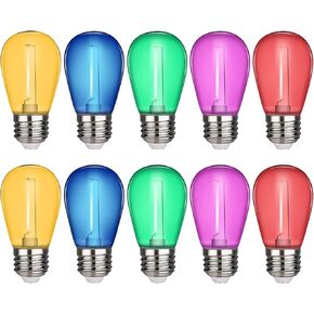 30-Pack LED Colored S14 Replacement String Light Bulbs E26 Base for Halloween Christmas Party Bar Festival Decor (Multi-Colored)
