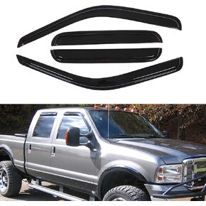 munirater Side Window Visor Vent Rain Guard Deflector Replacement for 1999-2016 F250 F350 F450 F550 Super Duty Crew Cab