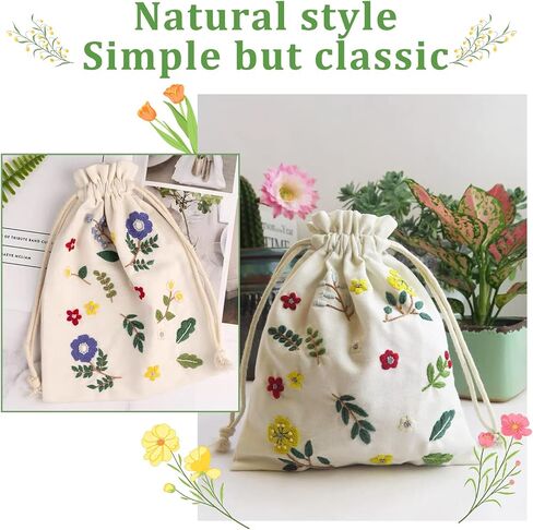 WADORN DIY قماش الرباط الحقيبة التطريز عدة، أكياس هدية الكيس عبر غرزة عدة زهرة نمط الحلوى هدية أكياس صنع عدة DIY إبرة الخياطة الحرفية حقيبة بداية عدة لحفلة العطلات in Saudi Arabia