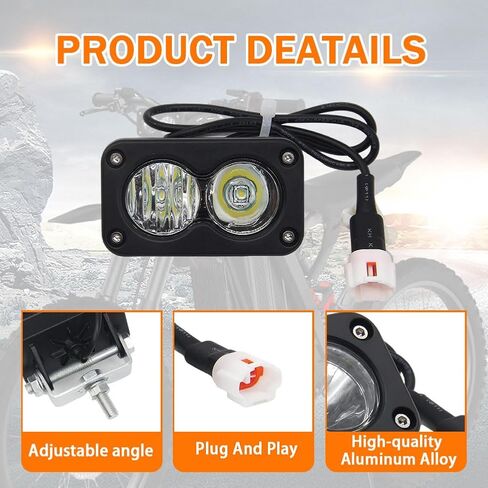طقم إضاءة لـ SURRON SEGWAY X260 لـ Talaria للطرق الوعرة، شريط إضاءة للدراجة النارية 3 بوصة 6000-6500K طقم كومبو للبقع البيضاء/الفيضانات مصباح أمامي ساطع in Saudi Arabia