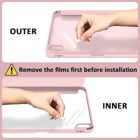 حافظة لجهاز iPad الجيل العاشر 2022 مقاس 10.9 بوصة، حافظة ذكية رفيعة وخفيفة الوزن قابلة للطي مع خاصية الاستيقاظ/النوم التلقائي مع غطاء خلفي شفاف/حامل قلم لجهاز iPad 10 Gen 10.9 بوصة (وردي لامع) in Kuwait