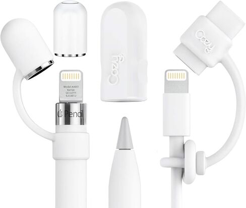 [3-Piece] PencilCozy Combo Pack Cozy The Original Apple Pencil Cap +Holder/Keeper/Tether, Compatible Apple iPad Pro 6th Generation iPencil Charger/Nib Accessories | Case Friendly/Cute (Pink Sand) in Saudi Arabia