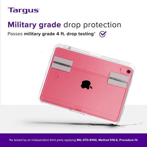 Targus Click-in Clear Case and Kickstand for 10.9" iPad (10th gen.), Clear - Military-Grade Shock Absorbent Protective Case with Hands-Free Viewing (THD927GL) in Saudi Arabia
