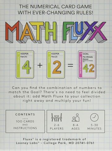 Looney Labs Math Fluxx Card Game - Mathematical Adventure for All Ages in Saudi Arabia
