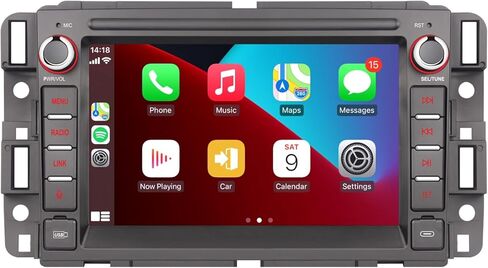 ستيريو سيارة LXKLSZ متوافق مع Carplay اللاسلكي/Android Auto متوافق مع GMC Sierra Yukon Chevy Silverado Buick مع شاشة IPS تعمل باللمس/بلوتوث/وصلة مرآة/FM/AM/USB in Kuwait