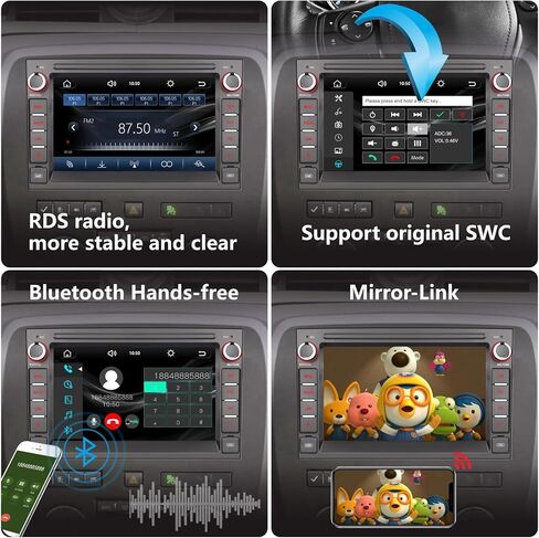 ستيريو سيارة LXKLSZ متوافق مع Carplay اللاسلكي/Android Auto متوافق مع GMC Sierra Yukon Chevy Silverado Buick مع شاشة IPS تعمل باللمس/بلوتوث/وصلة مرآة/FM/AM/USB in Kuwait