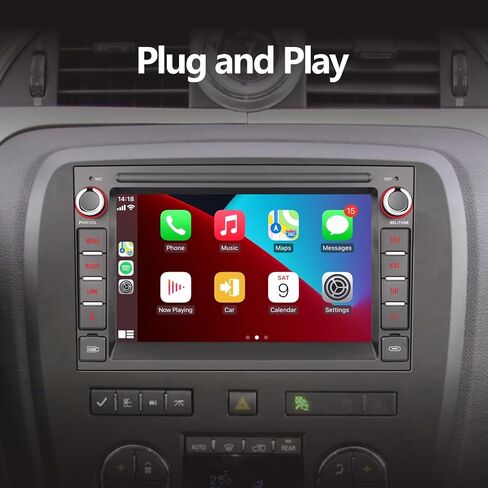 ستيريو سيارة LXKLSZ متوافق مع Carplay اللاسلكي/Android Auto متوافق مع GMC Sierra Yukon Chevy Silverado Buick مع شاشة IPS تعمل باللمس/بلوتوث/وصلة مرآة/FM/AM/USB in Kuwait