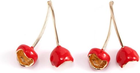 الكرز قطرة بيان الأقراط للنساء في سن المراهقة الفتيات، لطيف جميل الذهب الأحمر الشظية الفاكهة تتدلى الأقراط حفلة موسيقية kawaii مجوهرات اكسسوارات الهدايا in Kuwait