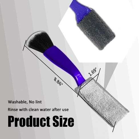 Double Head Brush for Car Clean, 2 in 1 Soft Portable Car Duster for Detailing Interior, Universal Car Cleaning Supplies for Vehicle Dashboard Screen, Air Vents, Computer (Black) in Saudi Arabia