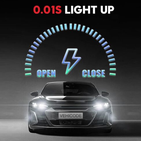 لمبات VEHICODE H1 LED 4 عبوات 6000K مجموعة كومبو بيضاء صغيرة رفيعة H1LL لاستبدال جهاز العرض ضوء الضباب DRL in Kuwait