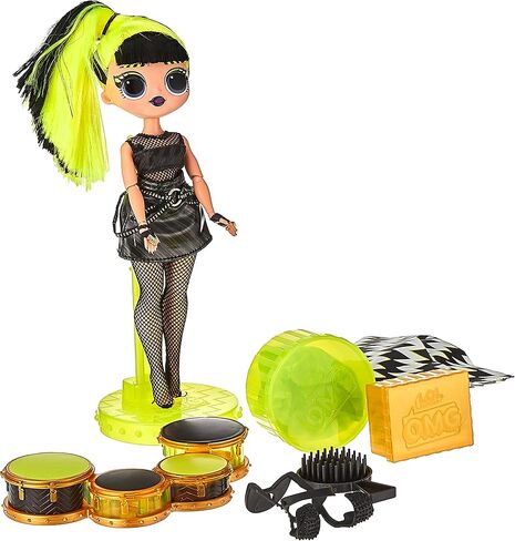 L.O.L. Surprise! OMG Remix Rock Bhad Gurl Fashion Doll with 15 Surprises Including Drums, Outfit, Shoes, Stand, Lyric Magazine, and Record Player Playset -Toys for Girls Boys Ages 4 5 6 7+,Multicolor in Saudi Arabia