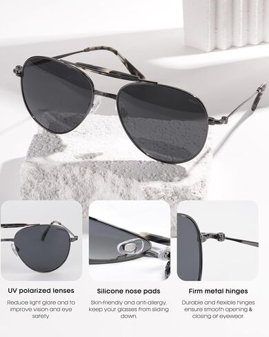 FURTALK Aviator Sunglasses Womens Stylish Trendy Polarized UV400 Protection Metal Sunnies FT9028 in Saudi Arabia
