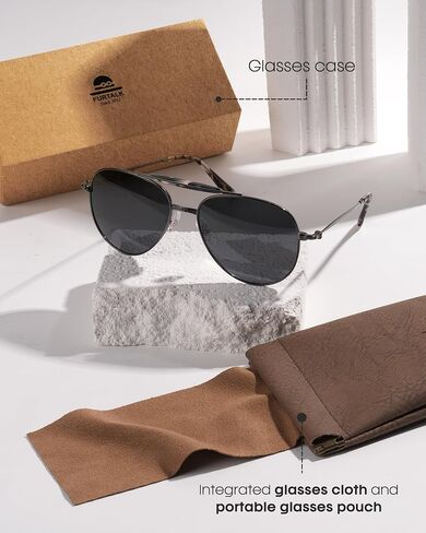 FURTALK Aviator Sunglasses Womens Stylish Trendy Polarized UV400 Protection Metal Sunnies FT9028 in Saudi Arabia