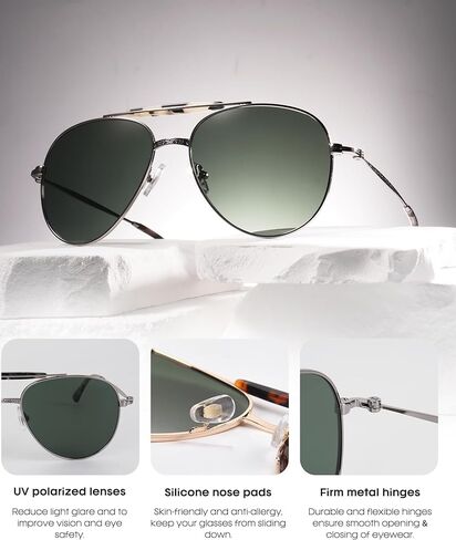 FURTALK Aviator Sunglasses Womens Stylish Trendy Polarized UV400 Protection Metal Sunnies FT9028 in Kuwait