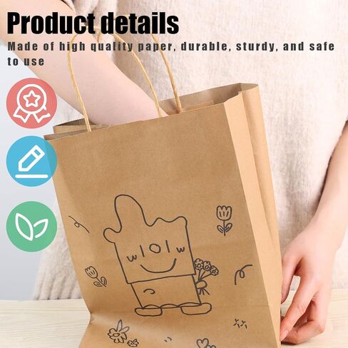 JOHOUSE 90PCS Brown Paper Bags with Handles, 3 Assorted Sizes Mixed Sizes Bulk Kraft Paper Gift Merchandise Bags for Business Shopping Retail Birthday Grocery Craft Take Out in Saudi Arabia