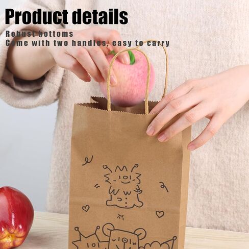 JOHOUSE 90PCS Brown Paper Bags with Handles, 3 Assorted Sizes Mixed Sizes Bulk Kraft Paper Gift Merchandise Bags for Business Shopping Retail Birthday Grocery Craft Take Out in Saudi Arabia