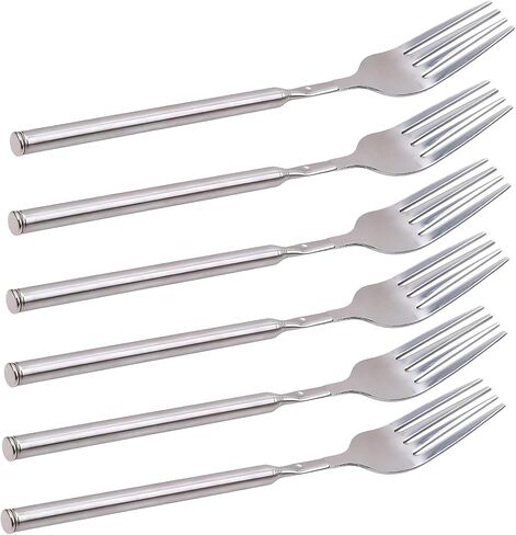 Extendable Fork, Telescopic Fork, Long Fork, Fork with Extendable Handle, Long Handle Fork, Stainless Steel Dinner Fork, Extending for BBQ Tableware Supplies, Extends 25.4 inch (1 pcs) in Saudi Arabia