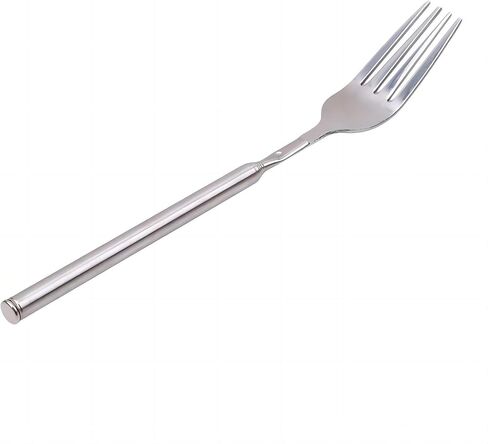 Extendable Fork, Telescopic Fork, Long Fork, Fork with Extendable Handle, Long Handle Fork, Stainless Steel Dinner Fork, Extending for BBQ Tableware Supplies, Extends 25.4 inch (1 pcs) in Saudi Arabia