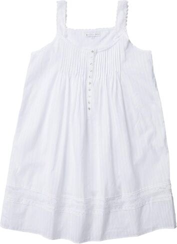 Eileen West Cotton Dobby Stripe Woven Sleeveless Short Nightgown White XS in Saudi Arabia