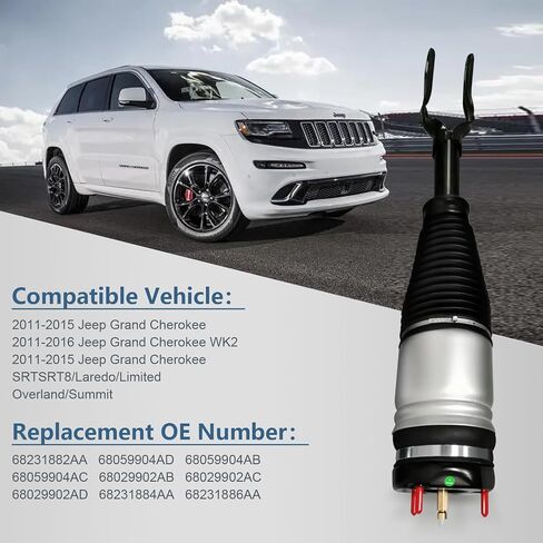 Front Right Air Shock Absorber Compatible with 2011-2015 Jeep Grand Cherokee WK2 / SRT / SRT8 / Laredo/Limited/Overland/Summit Car Air Strut, 68059904AD (Front Right Air Shock) in Saudi Arabia