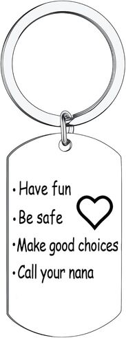 سلسلة مفاتيح نانا سلسلة مفاتيح آمنة لهدايا المربية استمتع بالمرح، كن آمنًا، قم باختيارات جيدة، هدايا سلسلة مفاتيح لهدايا عيد الميلاد نانا، هدايا عيد الميلاد، هدايا عيد الأم، هدية جديدة للسائق in Kuwait