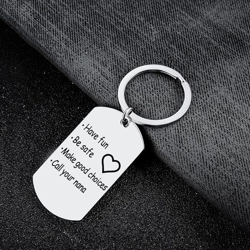 سلسلة مفاتيح نانا سلسلة مفاتيح آمنة لهدايا المربية استمتع بالمرح، كن آمنًا، قم باختيارات جيدة، هدايا سلسلة مفاتيح لهدايا عيد الميلاد نانا، هدايا عيد الميلاد، هدايا عيد الأم، هدية جديدة للسائق in Kuwait