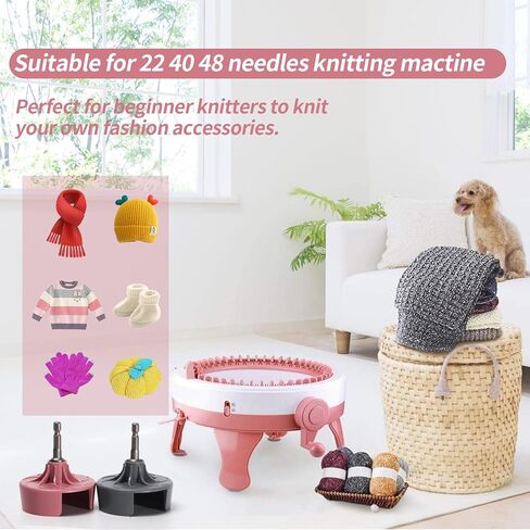 Knitting Machine Adapter, Quick Knitting Machine Drill Attachment for 22, 40, 48 Needles Loom, 1/4" Hex Steel Bit for Power Screwdriver Attachment, DIY Craft Knit Sewing Accessories（1 Pcs Pink） in Kuwait