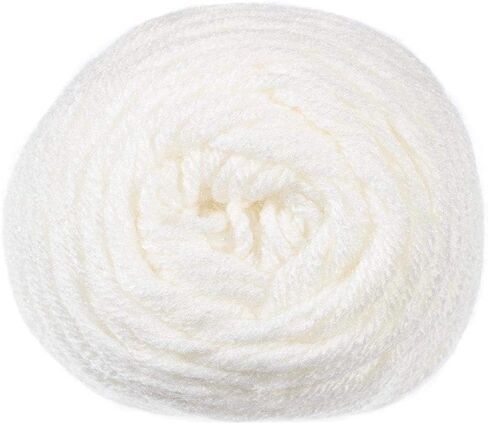 Craft County Size 4 (Medium) 100% Acrylic Fiber Yarn – Variety of Color and Pattern Options – for Crochet, Knitting, and Weaving (Soft White) in Saudi Arabia