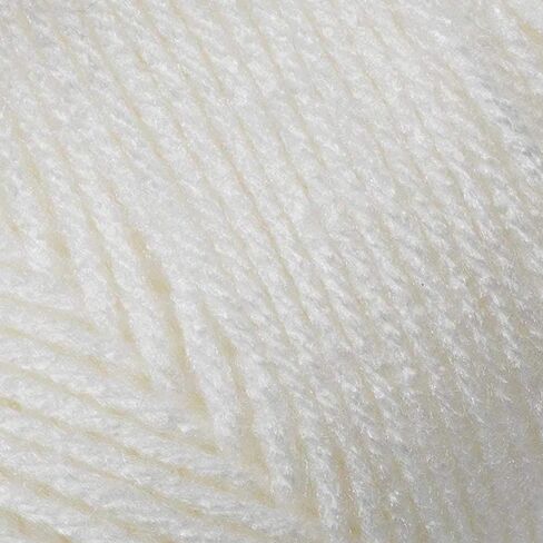 Craft County Size 4 (Medium) 100% Acrylic Fiber Yarn – Variety of Color and Pattern Options – for Crochet, Knitting, and Weaving (Soft White) in Saudi Arabia