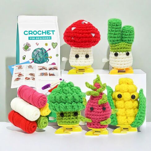phpanly Crochet Kit for Beginners - Crochet Starter Kit with Step-by-Step Video Tutorials - Learn to Crochet Kits for Adults and Kids - DIY Knitting Supplies - 5-Piece of potted walking plant in Saudi Arabia