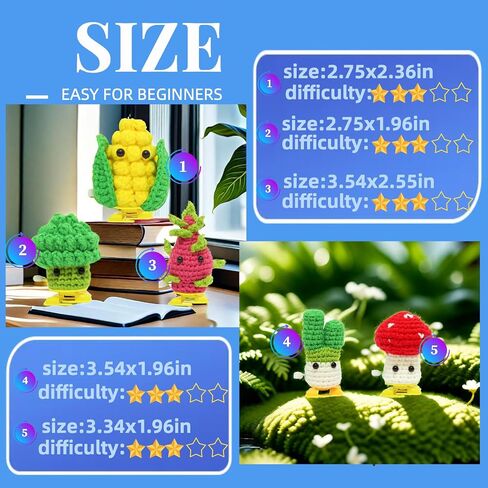 phpanly Crochet Kit for Beginners - Crochet Starter Kit with Step-by-Step Video Tutorials - Learn to Crochet Kits for Adults and Kids - DIY Knitting Supplies - 5-Piece of potted walking plant in Saudi Arabia