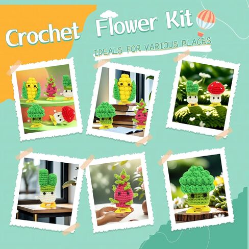 phpanly Crochet Kit for Beginners - Crochet Starter Kit with Step-by-Step Video Tutorials - Learn to Crochet Kits for Adults and Kids - DIY Knitting Supplies - 5-Piece of potted walking plant in Saudi Arabia