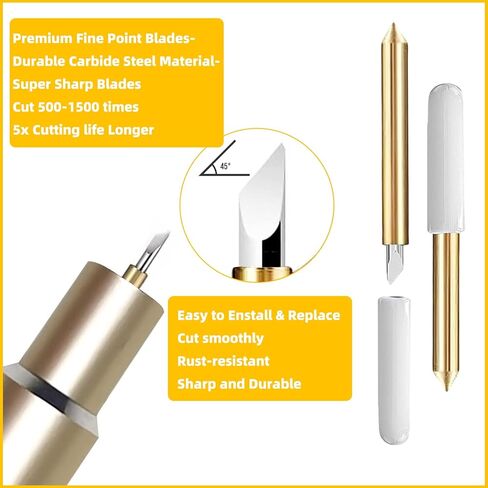 30 قطعة من الشفرات ذات النقاط الدقيقة الممتازة المتوافقة مع Cricut Maker 3/Maker/Explore 3/Explore Air 2/Air/One/Venture، شفرة بديلة لقطع الفينيل اللامع، والبطاقات، والرقائق المعدنية اللاصقة، والرق وما إلى ذلك in Kuwait
