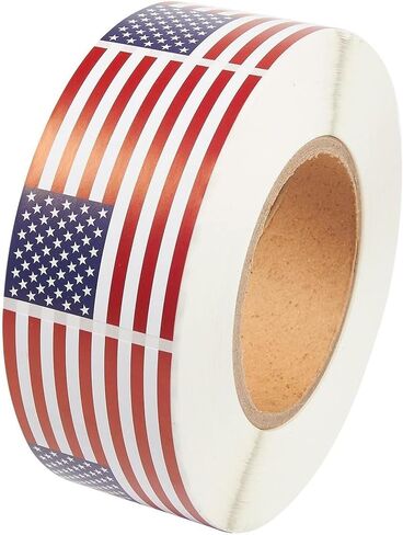 Juvale 1000 Piece American Flag Sticker Roll - 2 x 3 in Adhesive Flag Decals for 4th of July, Memorial Day, Election Day, Scrapbooking, Gift Wrapping, Party Favors, and Crafts, USA Patriotic Stickers in Saudi Arabia