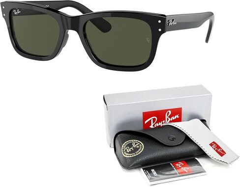 نظارات شمسية Ray-Ban Mr Burbank RB2283 مستطيلة للرجال + حزمة مع مجموعة نظارات مجانية من Designer iWear in Saudi Arabia