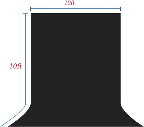 7x10ft/2x3m Black Screen Backdrop, Chromakey Black Encryption Thickened Seamless Polyester Fabric Pure Background for Zoom Meeting, Photography, Video Studio, Portrait, YouTube (Black, 7x10ft) in Kuwait