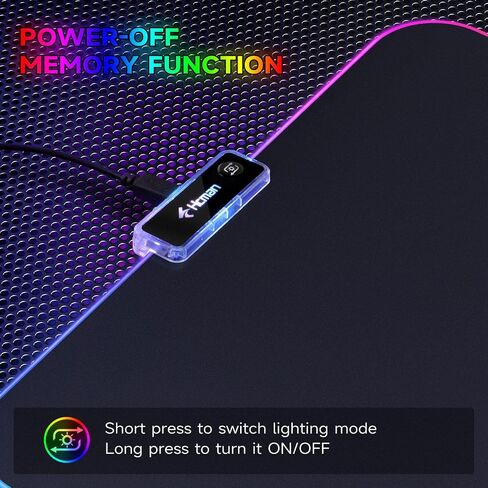 Hcman RGB Gaming Mouse Pad, Large Mousepad with Led Light, PC Gaming Accessories Black Keyboard Pad for Desk, Non-Slip Rubber Base XXL Big Mouse Mat for Gamer Boy Men Gift (31.5 X 12 Inch) in Saudi Arabia