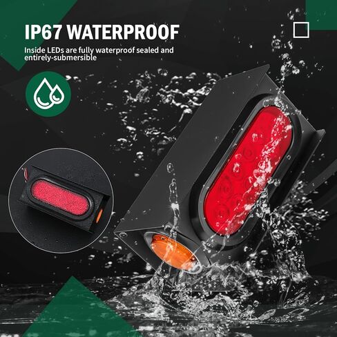 مصابيح المقطورة، المصابيح الخلفية للصناديق، مجموعة مصابيح المقطورة LED، مصابيح المقطورة LED مقاس 6 بوصات مع 6 لوحة ترخيص LED، مصابيح علامة LED كهرمانية مقاس 2 بوصة، مجموعة مصابيح LED للمقطورة in Kuwait