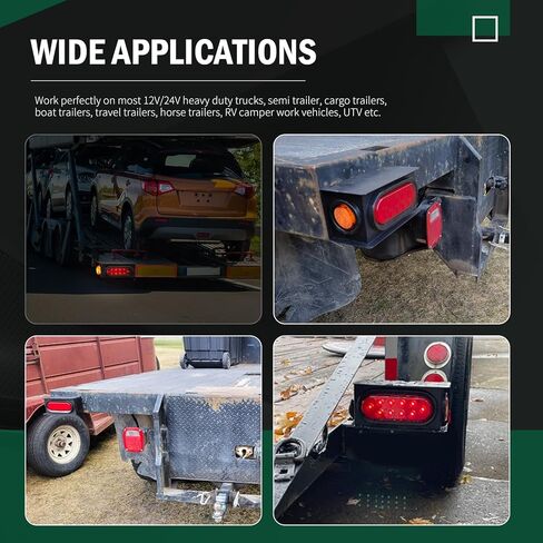 مصابيح المقطورة، المصابيح الخلفية للصناديق، مجموعة مصابيح المقطورة LED، مصابيح المقطورة LED مقاس 6 بوصات مع 6 لوحة ترخيص LED، مصابيح علامة LED كهرمانية مقاس 2 بوصة، مجموعة مصابيح LED للمقطورة in Kuwait