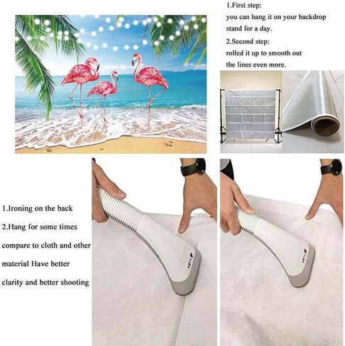 Summer Beach Backdrop Tropical Hawaiian Flamingo Photography Background Aloha Luau Ocean Party Decorastions Photo Background (7X5FT(82x59inch)) in Saudi Arabia