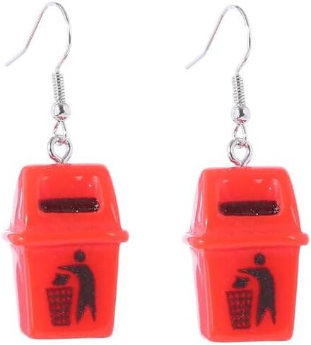 Funny Weird Earring for Women Teen Girls Unique Creative Cute Handmade Toilet Bathtub Yellow Trash Can Water Dispenser Drop Dangle Ear Hook Earrings Jewelry in Saudi Arabia