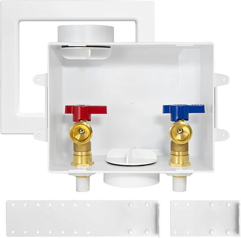 Washing Machine Outlet Box, 1/2 Inch Crimp Pex Inlet x 3/4 Inch MHT Outlet Connection, Pex Washer Laundry Box with Center Drain in Saudi Arabia