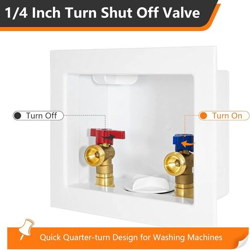 Washing Machine Outlet Box, 1/2 Inch Crimp Pex Inlet x 3/4 Inch MHT Outlet Connection, Pex Washer Laundry Box with Center Drain in Saudi Arabia