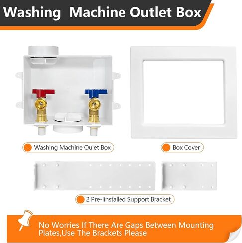 Washing Machine Outlet Box, 1/2 Inch Crimp Pex Inlet x 3/4 Inch MHT Outlet Connection, Pex Washer Laundry Box with Center Drain in Saudi Arabia