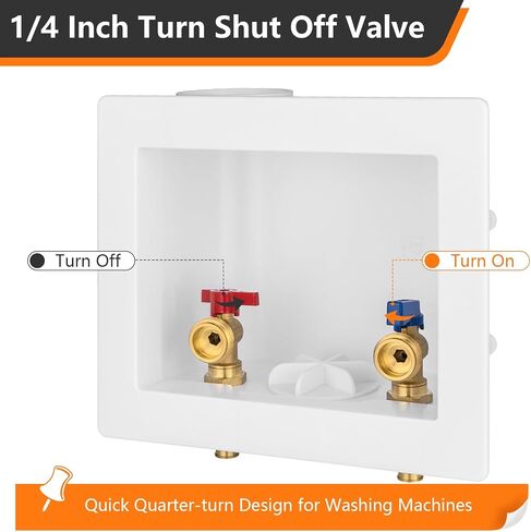Washing Machine Outlet Box, 1/2 Inch Crimp Pex Inlet x 3/4 Inch MHT Outlet Connection, Pex Washer Laundry Box with Center Drain in Saudi Arabia