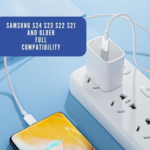 EXTRA LONG 6FT 60W USB C Cable charger for iPhone 15 Macbook or Samsung S24 S23 S22 tablet 6 feet FAST charging cord type c usbc type-c connector power wire to laptop computer data transfer white in Saudi Arabia