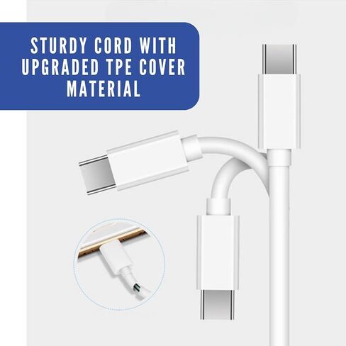 EXTRA LONG 6FT 60W USB C Cable charger for iPhone 15 Macbook or Samsung S24 S23 S22 tablet 6 feet FAST charging cord type c usbc type-c connector power wire to laptop computer data transfer white in Saudi Arabia