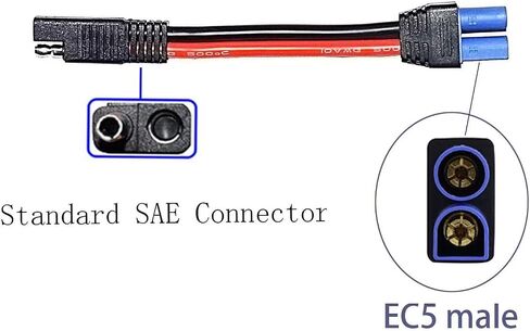 15CM 10AWG SAE Power Automotive Adapter Cable, (2-Pack) SAE to EC5 Plug Quick Connection Adapter Connector for Solar Battery Car Battery (SAE to EC5 Male) in Saudi Arabia