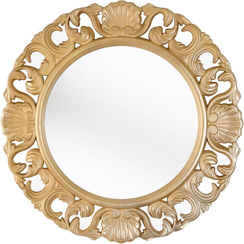 مرآة حائط دائرية بمرآة حائط كلاسيكية مقاس 18.8 بوصة باللون الأبيض in Kuwait